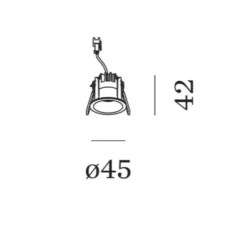 Spot encastrable, Deep Point 1.0, noir, LED, dim, 3000K, 430 lm, Ø4,5cm, H4,2cm - Wever&Ducré