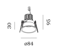 Plafonnier & Spot*Wever&Ducré Spot encastrable, Deeper 1.0 LED, , Led, 3000K, 550/740lm, Ø8,5cm, H9,5cm - noir