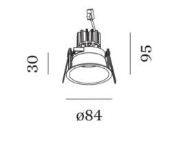 Plafonnier & Spot*Wever&Ducré Spot encastrable, Deeper IP44 1.0 LED, noir, LED, 3000K, 420/565lm, Ø8,4cm, H9,5cm - Wever & Ducré blanc
