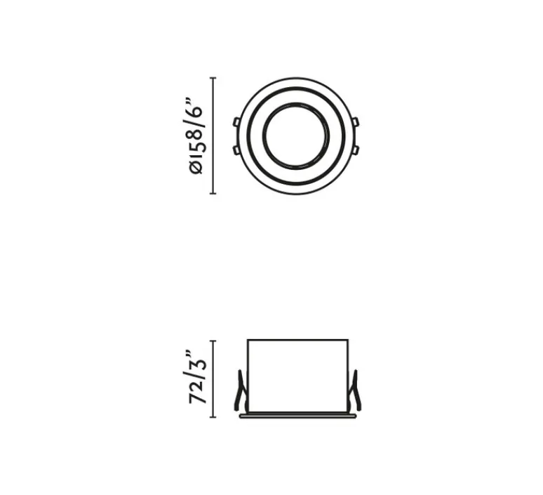 Plafonnier & Spot*Faro Spot encastrable, Dop, 33W, , IP54, LED, 2700K, 2565 lm, Ø15,8cm, H7,2cm - blanc