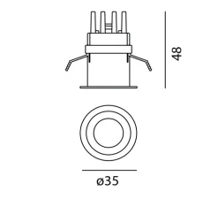 Spot encastrable, Everything 35, Round, 14°, blanc, LED, 3000K, 98lm, Ø3,5cm, H4,8cm - Artemide