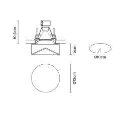 Plafonnier & Spot*Fabbian Spot encastrable, Faretti D27 Blow, , LED, Ø13cm, H5cm - transparent