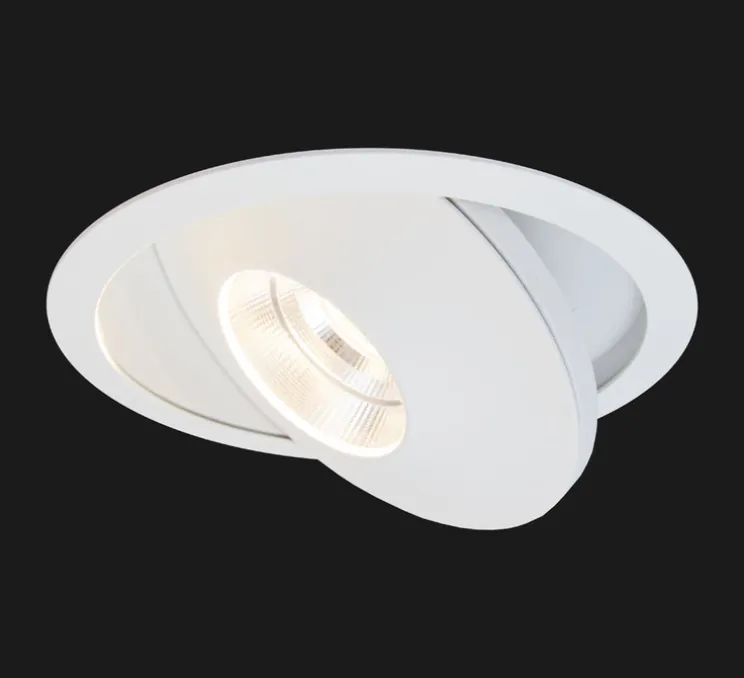 Spot encastrable, FlatLED T2 (Reflector) Recessed, Bobbytrap Springs, blanc mat, dim, LED, 2700K, 1335 lm, Ø12cm, H6cm - Doxis