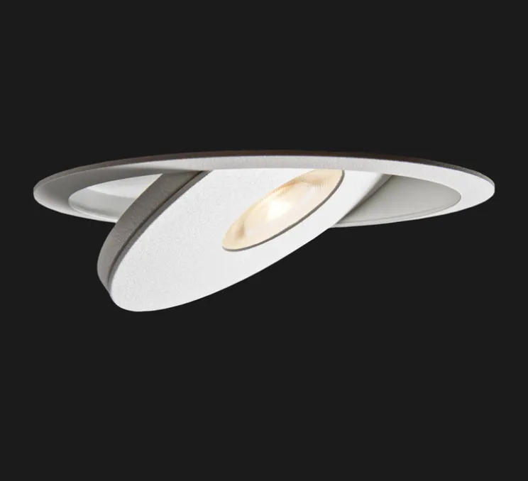 Spot encastrable, FlatLED T1 37° (Lens) Recessed, Trapezium springs, blanc mat, LED, 3000K, 1388lm, Ø12cm, H6cm - Doxis