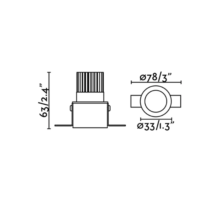 Plafonnier & Spot*Faro Spot encastrable, Fox, , trimless LED, 2700k, 500lm, Ø4cm, H6.5cm - noir