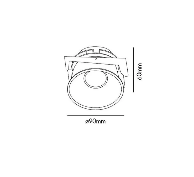 Plafonnier & Spot*Faro Spot encastrable, Fresh, GU10, , Ø9cm, H6cm (hauteur plafond recommandée 14,5cm) - blanc