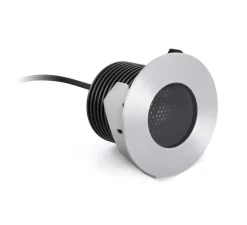 Spot encastrable, Grund, argent, LED, Ø9cm, H12,5cm, IP67, 36°- Faro