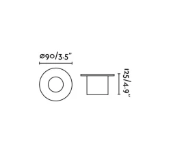 Spot encastrable, Grund, argent, LED, Ø9cm, H12,5cm, IP67, 36°- Faro