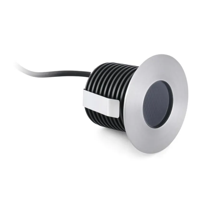 Spot encastrable, Grund, argent, LED, Ø8cm, H9,5cm, IP67, 36° - Faro