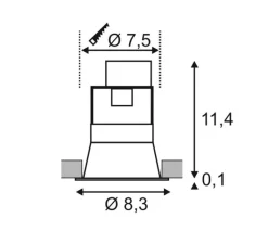 Plafonnier & Spot*SLV Spot encastrable, HORN 1, , Ø8,3cm, H11,5cm - noir