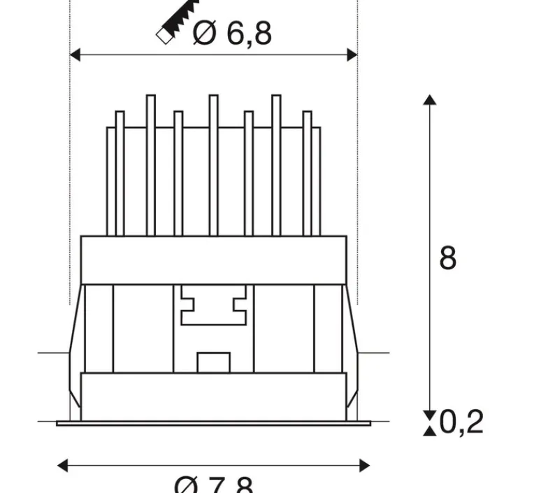 Plafonnier & Spot*SLV Spot encastrable, Horn Magna, , LED, 3000K, 470lm, Ø7,8cm, H8,2cm - blanc