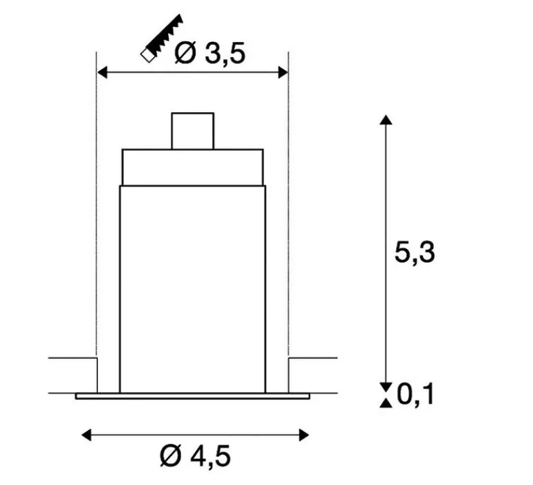 Plafonnier & Spot*SLV Spot encastrable, Horn Mini, , LED, 3000K, 70lm, 3W, Ø4,5cm, H5.3cm - blanc