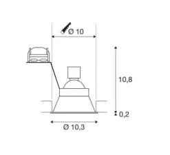 Spot encastrable, HORN-O, blanc, IP20, Ø10,3cm, H11cm - SLV