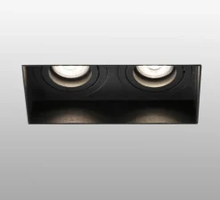 Spot encastrable, Hyde double trimless orientable, noir, L16,4cm, H5,5cm - Faro