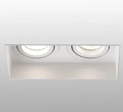 Spot encastrable, Hyde double trimless orientable, blanc, L16,4cm, H5,5cm - Faro