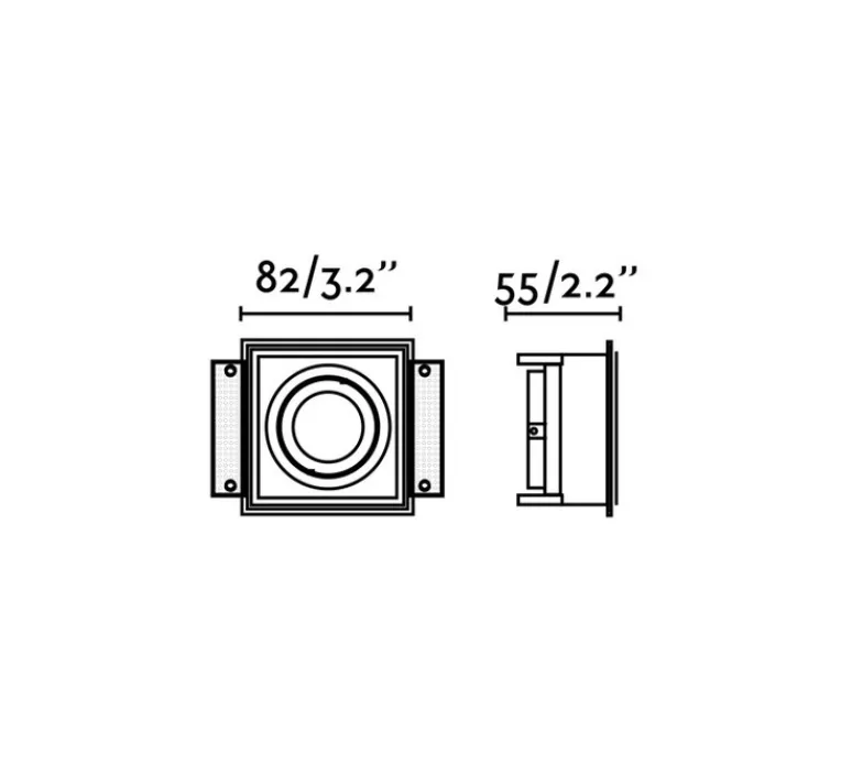 Plafonnier & Spot*Faro Spot encastrable, Hyde Square, orientable, trimless, , L8,2cm, H13cm - noir