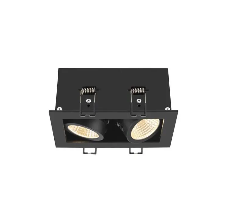 Spot encastrable, Kadux double, noir, LED, dim, 3000K, 1550 lm, L15cm, H8,3cm - SLV
