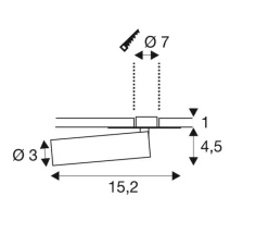 Applique|Plafonnier & Spot*SLV Spot encastrable, Karpo, , LED, 3000K, 450 lm, L15,2cm, H5,5cm - noir et or
