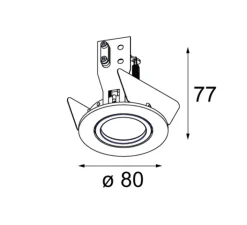 Plafonnier & Spot*Modular Spot encastrable, K-O, , Ø8cm, H7,7cm - blanc