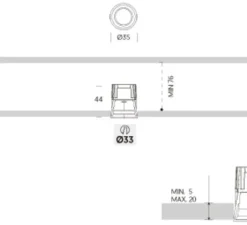 Plafonnier & Spot*ONOK Spot encastrable, Kono Mini, , LED, 2700K, 290 lm, Ø3,5cm, H7,5cm - noir