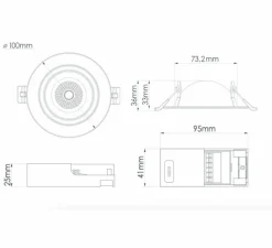 Spot encastrable, Léo orientable, noir, IP65, LED, dim, 2700, 3000 ou 4000K, 650-690 lm, Ø10cm, H3,6cm - Solum