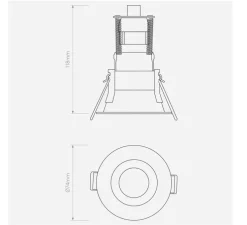 Spot encastrable, Minima Mini, blanc mat, Ø7,4cm, H11,8cm - Astro