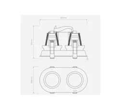 Spot encastrable, Minima Round Twin Adjustable, noir mat, L19,2cm, H10cm - Astro