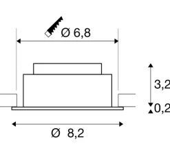 Plafonnier & Spot*SLV Spot encastrable, New Tria Universal 68, , Led, 2500K/3000K/4000K, 540 /600 lm, Ø8,2cm, H3,4cm - blanc