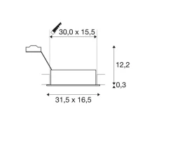 Plafonnier & Spot*SLV Spot encastrable, New Tria 300, , L31,5cm, H12,5cm - blanc mat
