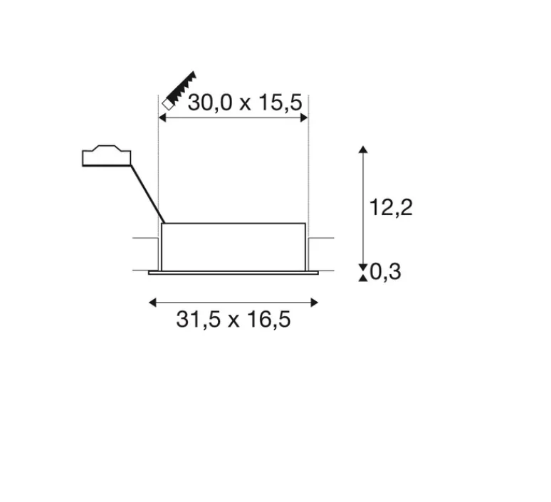 Plafonnier & Spot*SLV Spot encastrable, New Tria 300, , L31,5cm, H12,5cm - blanc mat