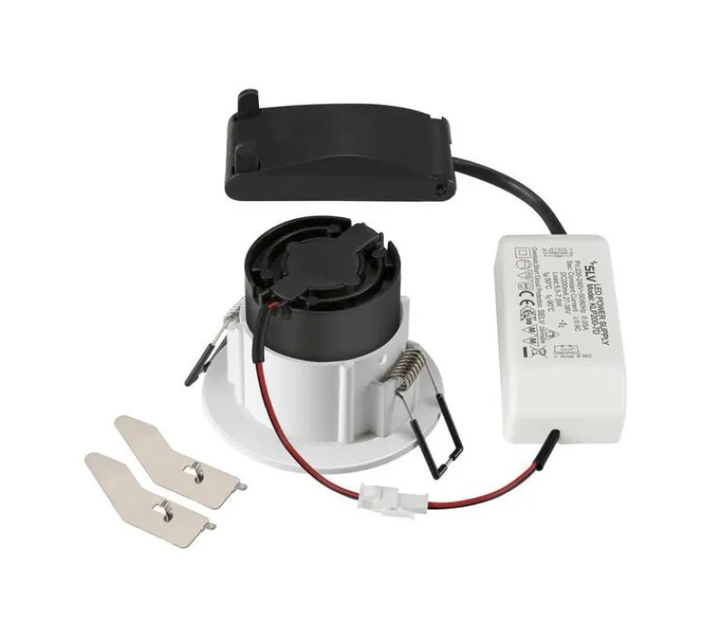 Plafonnier & Spot*SLV Spot encastrable, New tria 68, , IP65, LED, 2700K, 530 lm, Ø8,2cm, H5,85cm - blanc