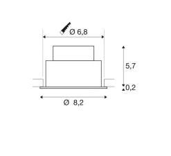 Plafonnier & Spot*SLV Spot encastrable, New tria 68, , IP65, LED, 2700K, 530 lm, Ø8,2cm, H5,85cm - blanc