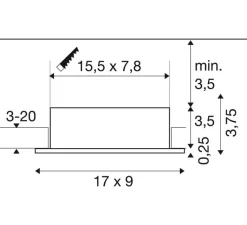 Plafonnier & Spot*SLV Spot encastrable, New Tria 155, , L17cm, H9cm - blanc