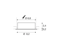 Plafonnier & Spot*SLV Spot encastrable, New Tria 68, , Ø8,2cm, H2,6cm - blanc