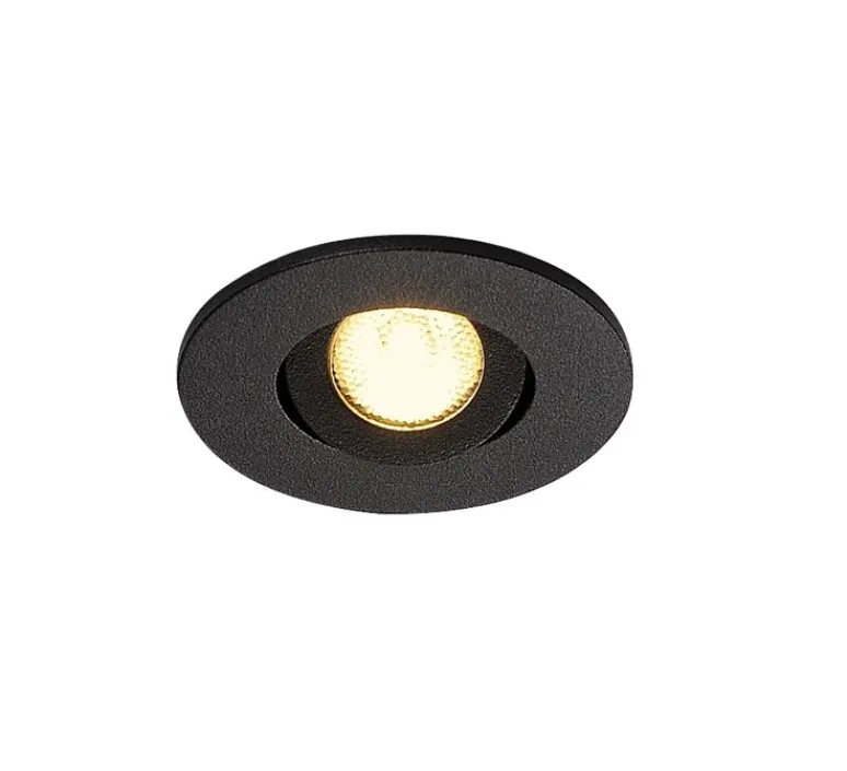 Plafonnier & Spot*SLV Spot encastrable, New Tria 45 simple, rond, CS, , IP44,LED, 3000K, 143lm, L5,2cm, H3,6cm - noir