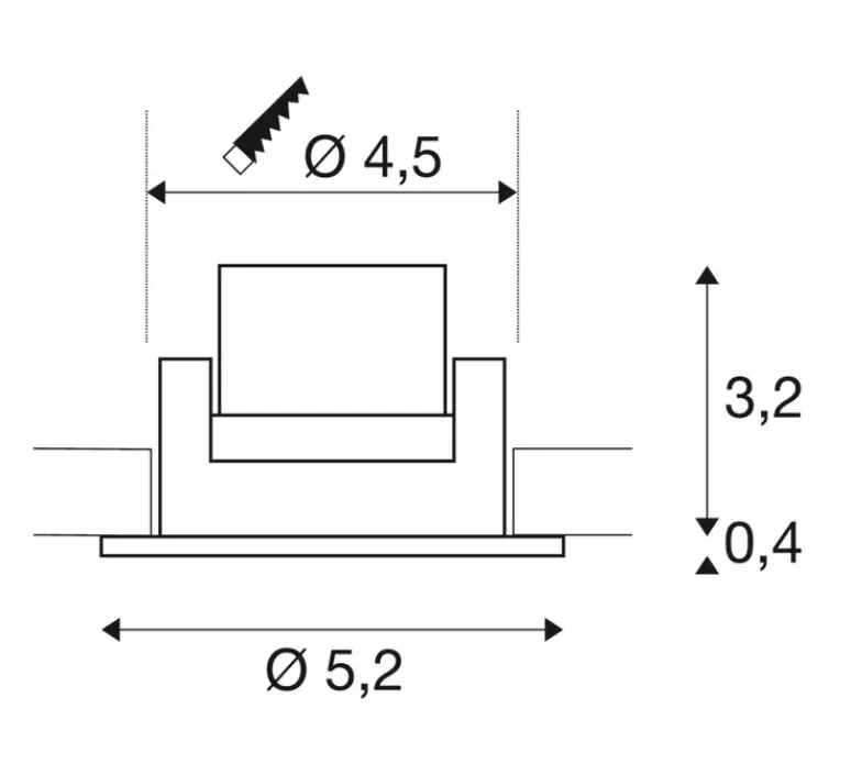 Plafonnier & Spot*SLV Spot encastrable, New Tria 45 simple, rond, CS, , IP44,LED, 3000K, 143lm, L5,2cm, H3,6cm - noir