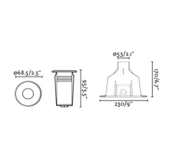 Spot encastrable, Nok 68, nickel, IP68, LED, 4000K, 348 lm, Ø6,85cm, H9,5cm - Faro
