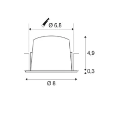 Plafonnier & Spot*SLV Spot encastrable, Numinos S, , LED, 2700K, 720 lm, Ø8cm, H5,2cm - blanc