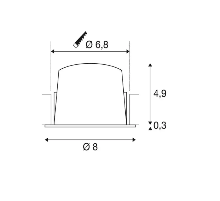Plafonnier & Spot*SLV Spot encastrable, Numinos S, , LED, 2700K, 720 lm, Ø8cm, H5,2cm - blanc