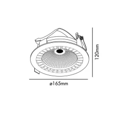 Plafonnier & Spot*Faro Architectural Spot encastrable, OPTIC, CRI>95, , IP23, LED, dim, 3000K, 2615/3700 lm, Ø16,5cm, H12cm - Faro blanc mat