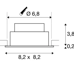 Spot encastrable, orientable, NEW TRIA 68, blanc mat, LED, dim, 1800-3000K, lm, L8,2cm, P4cm - SLV