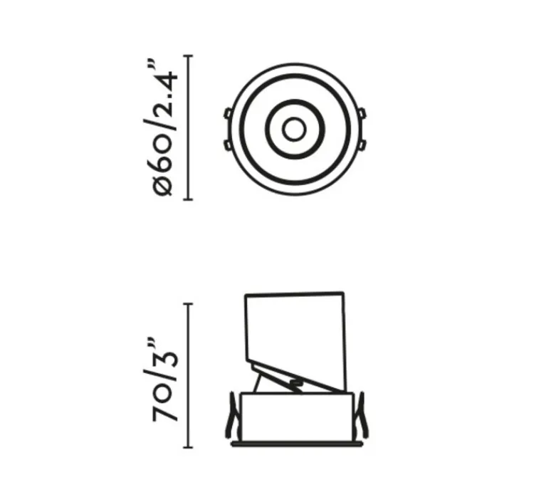 Plafonnier & Spot*Faro Spot encastrable, orientable, Lox, , LED, dim, 2700K, 473 lm, Ø6cm, H7cm - blanc