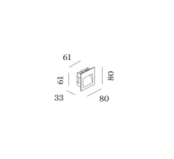 Plafonnier & Spot*Wever&Ducré Spot encastrable, Oris outdoor 0.8, , IP65, LED, dim, 3000K, 75 lm, L8cm, H8cm - bronze