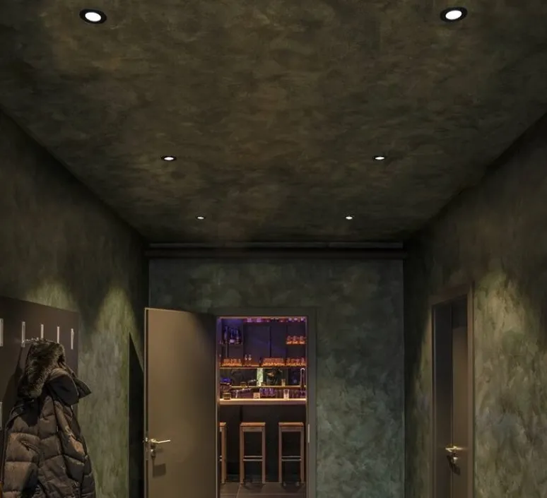 Plafonnier & Spot*SLV Spot encastrable, Patta-I, , IP65, LED, dim, 1800-3000K, 440 lm, Ø8cm, H4cm - noir