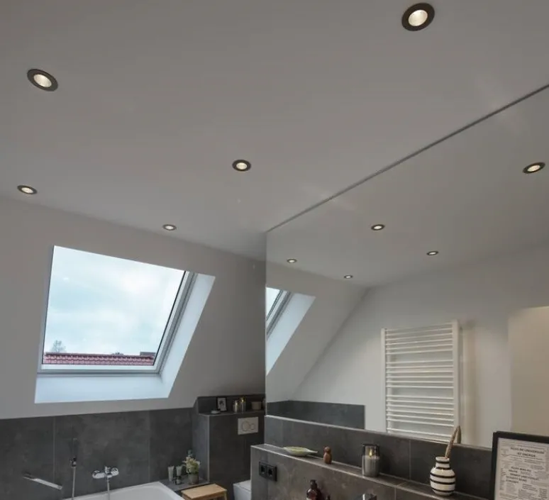 Plafonnier & Spot*SLV Spot encastrable, Patta-I, , IP65, LED, dim, 1800-3000K, 440 lm, Ø8cm, H4cm - noir