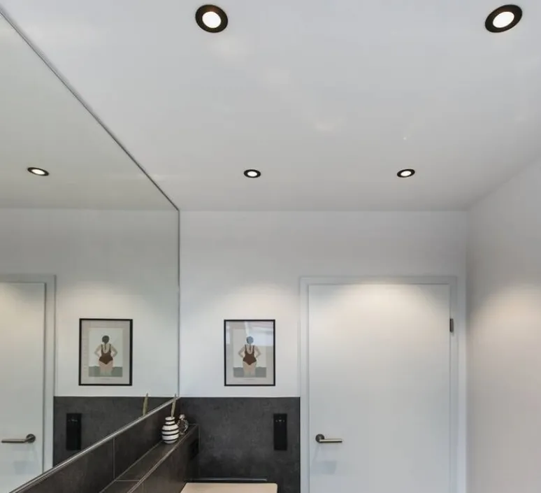 Plafonnier & Spot*SLV Spot encastrable, Patta-I, , IP65, LED, dim, 1800-3000K, 440 lm, Ø8cm, H4cm - noir