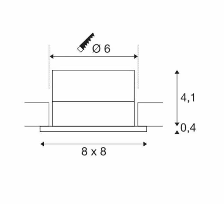 Plafonnier & Spot*SLV Spot encastrable, Patta-I, , IP65, LED, dim, 3000K, 910 lm, Ø8cm, H4,5cm - noir