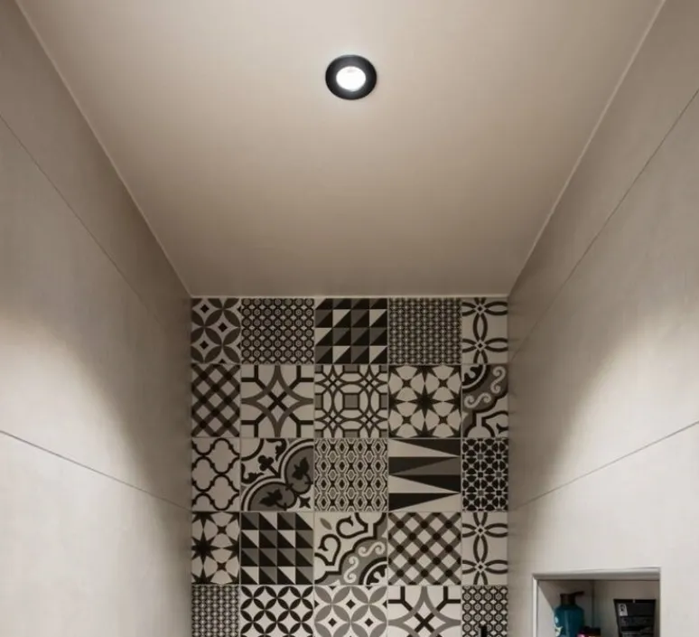 Plafonnier & Spot*SLV Spot encastrable, Patta-I, , IP65, Led, dim, 3000 k, 910lm, Ø8cm, H4,5cm - noir