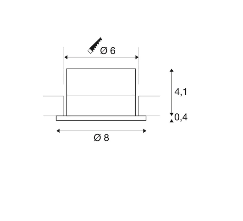 Plafonnier & Spot*SLV Spot encastrable, Patta-I, , IP65, Led, dim, 3000 k, 910lm, Ø8cm, H4,5cm - noir