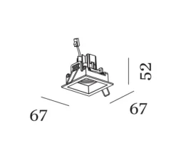 Plafonnier & Spot*Wever&Ducré Spot encastrable, Plano Petit 1.0 LED, , LED, 2700K, 540 lm, L6,7cm, H6cm - bronze
